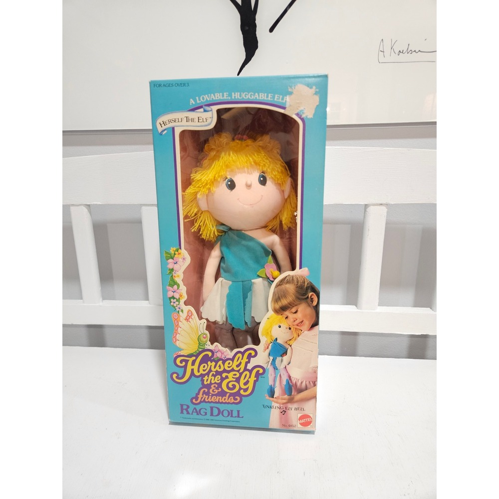 Vtg 1982 Mattel Herself The Elf Rag Doll #4852 New In Open Box 15", Bottom Open